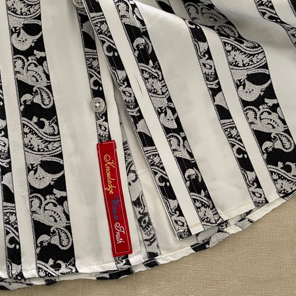 Robert Graham shirt paisley stripes M fitted classic fit - Picture 5 of 8